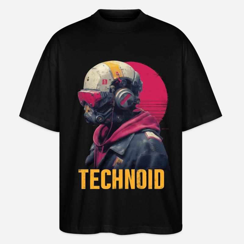 Technoid Neon Helmet - Stanley/Stella Oversized Unisex Organic T-shirt Blaster 2.0 - black