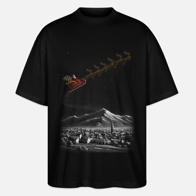 Sternen-Schlittenfahrt im Winterschnee - Stanley/Stella Oversized Unisex Bio T-Shirt Blaster 2.0 - Schwarz