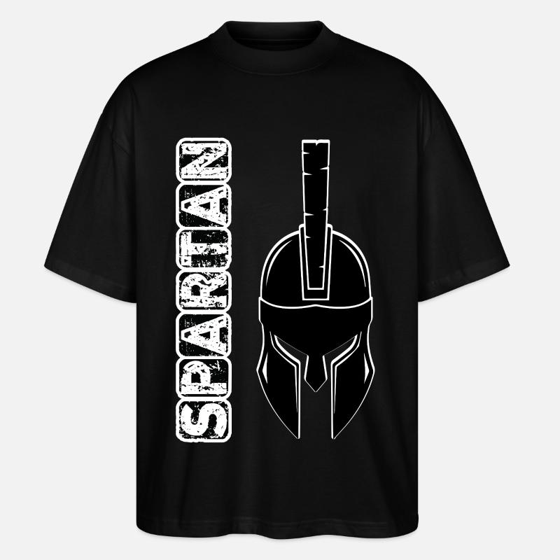 Schwarzer Grunge-Spartan-Helm - Stanley/Stella Oversized Unisex Bio T-Shirt Blaster 2.0 - Schwarz
