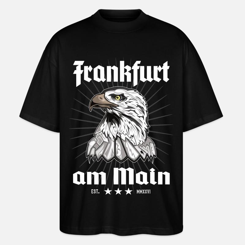 Frankfurt am Main Adlerwappen Design - Stanley/Stella Oversized Unisex Bio T-Shirt Blaster 2.0 - Schwarz