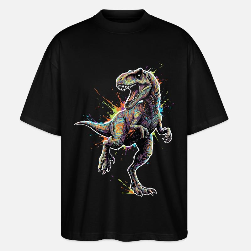T-Rex_Apex_Explosion_Couleurs_Neon - T-shirt bio Blaster 2.0 coupe oversize Stanley/Stella Unisexe - noir