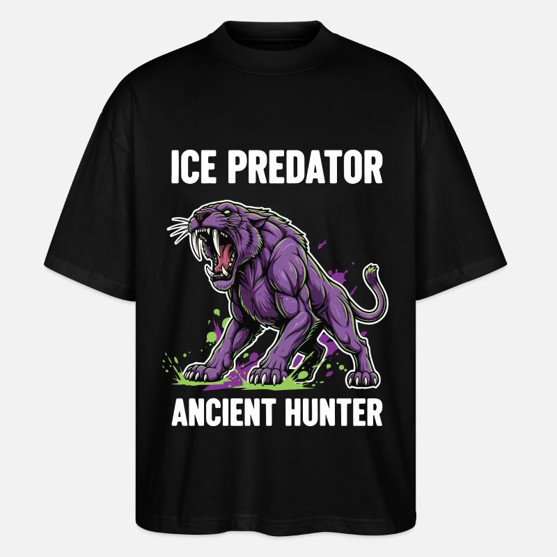 Smilodon-Räuber Uralter Jäger - Stanley/Stella Oversized Unisex Bio T-Shirt Blaster 2.0 - Schwarz