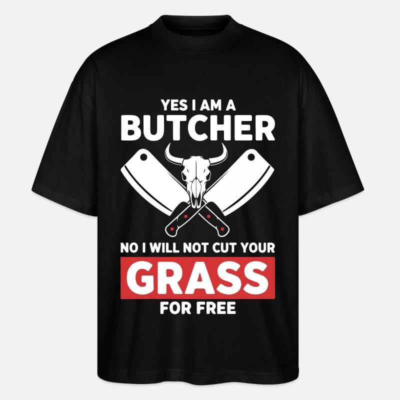 Humor-Schlächter schneidet kein Gras - Stanley/Stella Oversized Unisex Bio T-Shirt Blaster 2.0 - Schwarz