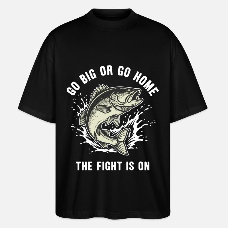 Angelfluss bekämpft große Fische - Stanley/Stella Oversized Unisex Bio T-Shirt Blaster 2.0 - Schwarz