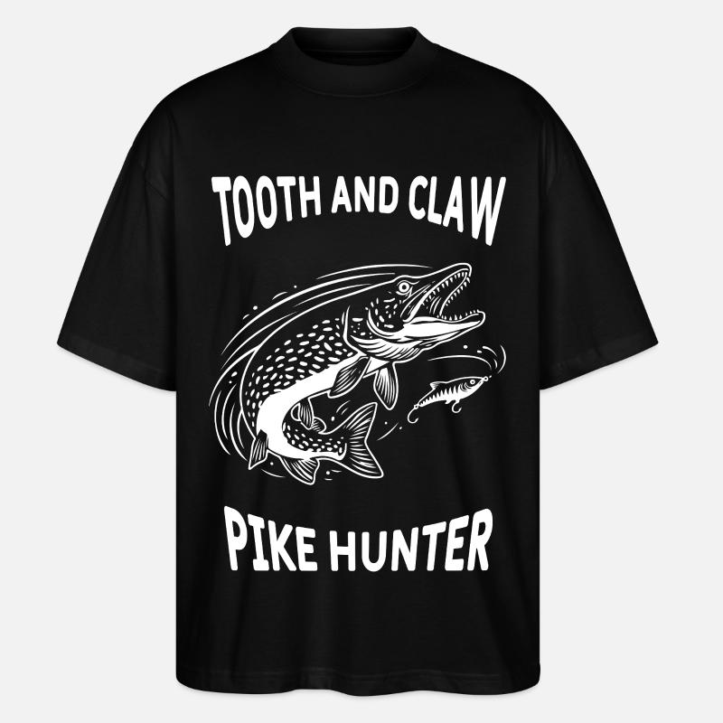 Hechtenfischen Hechtenjäger - Stanley/Stella Oversized Unisex Bio T-Shirt Blaster 2.0 - Schwarz