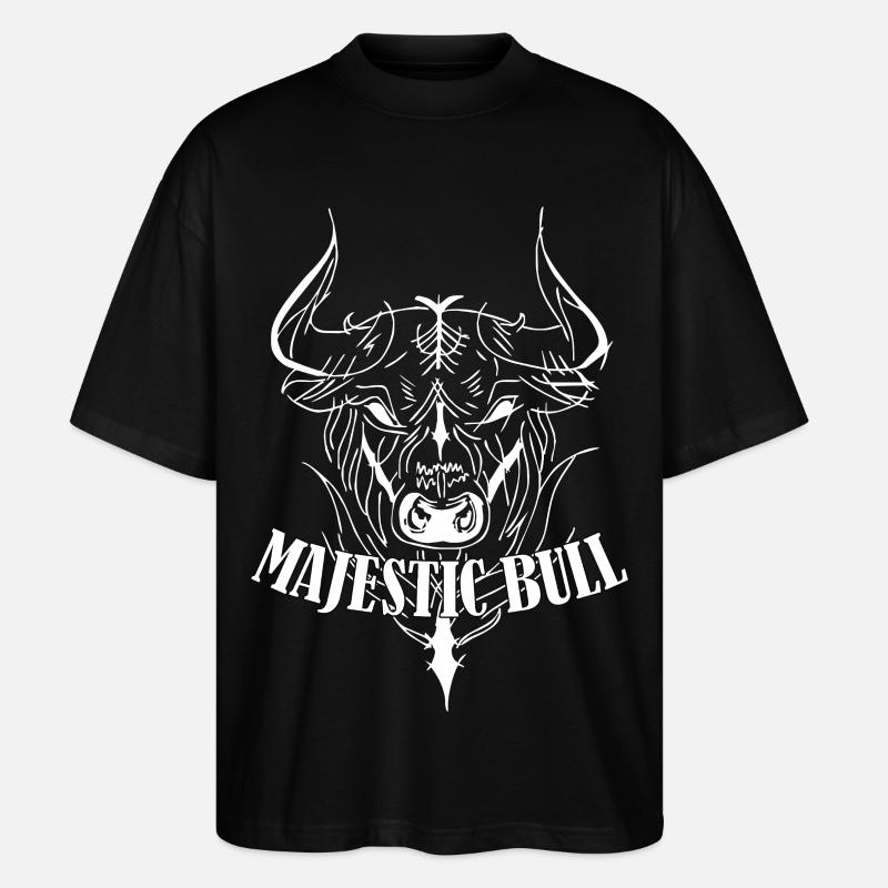 Taureau majestueux - T-shirt bio Blaster 2.0 coupe oversize Stanley/Stella Unisexe - noir