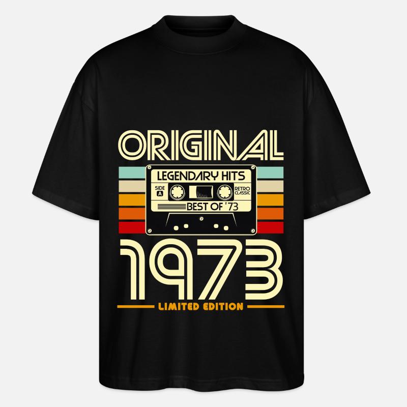 Original 1973 Cassette Rétro - T-shirt bio Blaster 2.0 coupe oversize Stanley/Stella Unisexe - noir