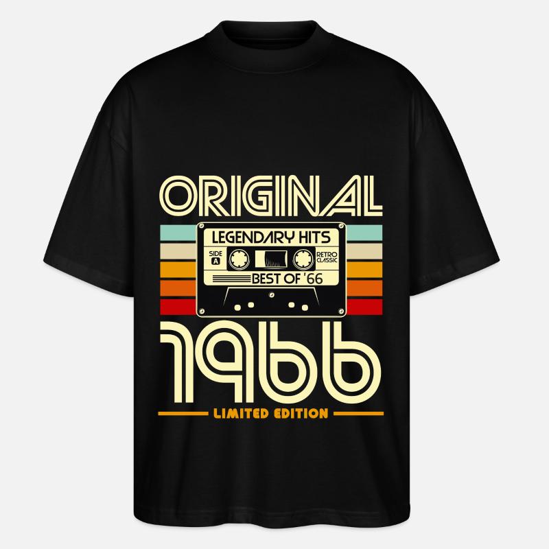 Originalkassette Retro von 1966 - Stanley/Stella Oversized Unisex Bio T-Shirt Blaster 2.0 - Schwarz