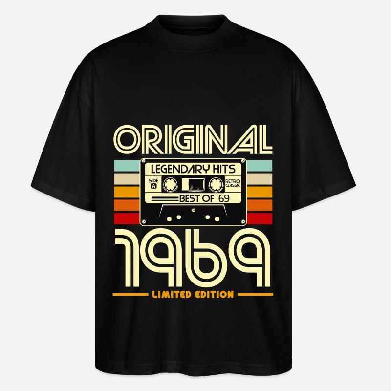 Originale Retro-Kassette von 1969 - Stanley/Stella Oversized Unisex Bio T-Shirt Blaster 2.0 - Schwarz