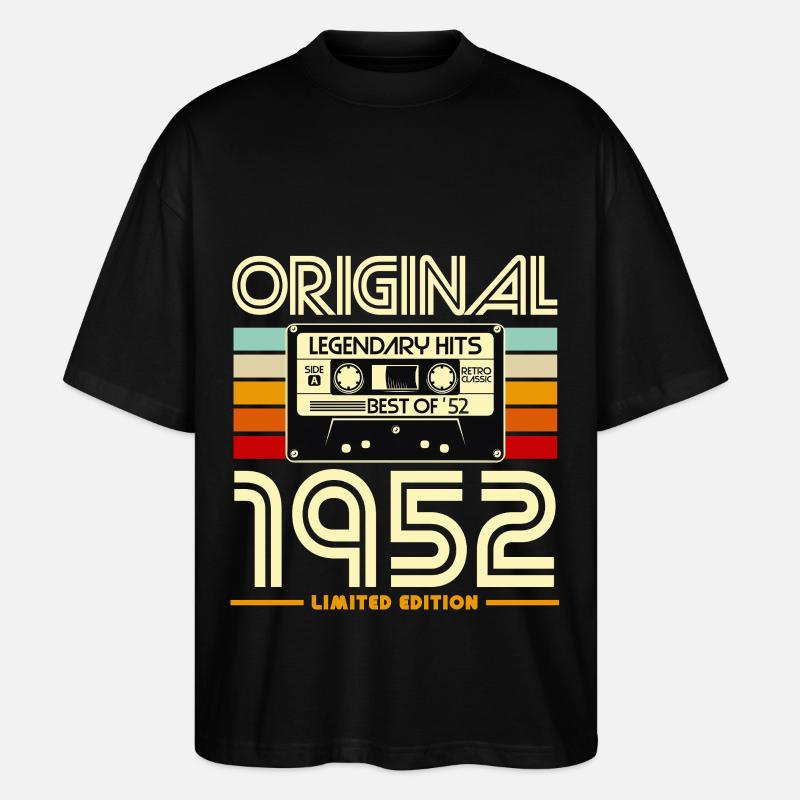 Original 1952 Cassette Retro - T-shirt bio Blaster 2.0 coupe oversize Stanley/Stella Unisexe - noir