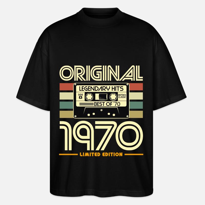 Cassette Rétro 1970 Originale - T-shirt bio Blaster 2.0 coupe oversize Stanley/Stella Unisexe - noir