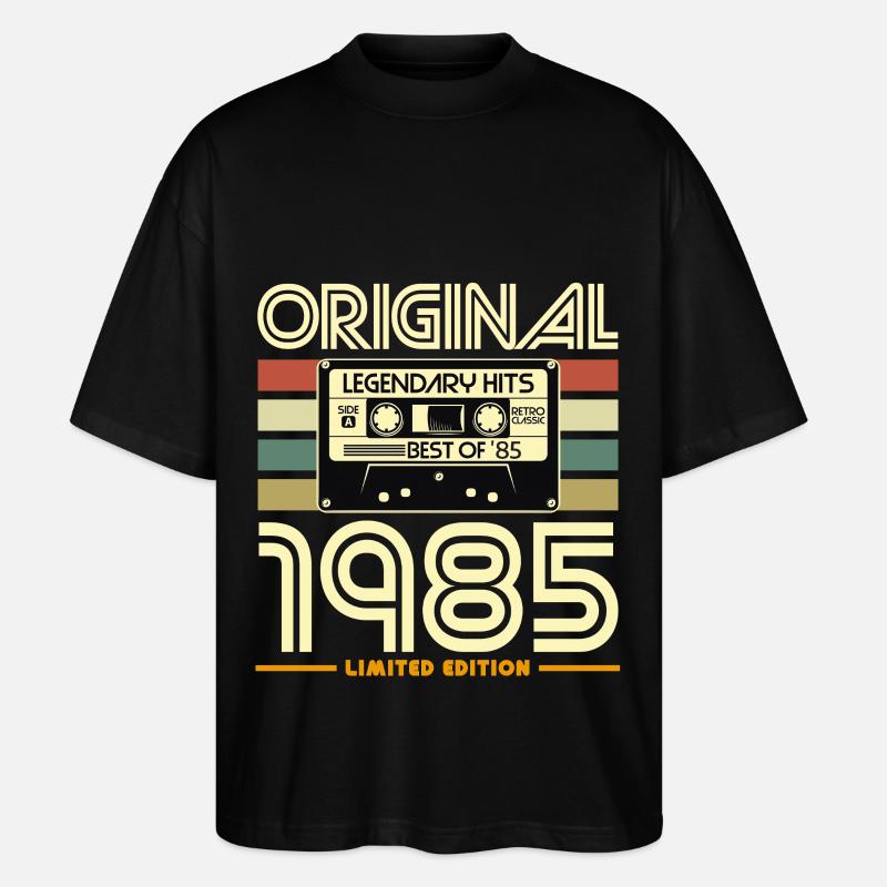 Original 1985 Retro Cassette - T-shirt bio Blaster 2.0 coupe oversize Stanley/Stella Unisexe - noir