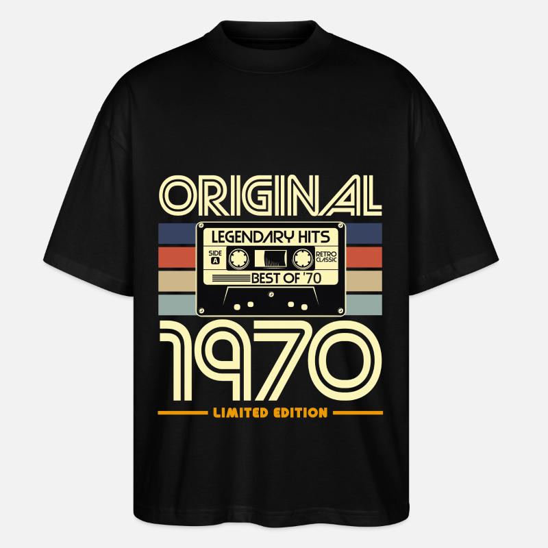 Original 1970 Limited Edition Cassette - T-shirt bio Blaster 2.0 coupe oversize Stanley/Stella Unisexe - noir