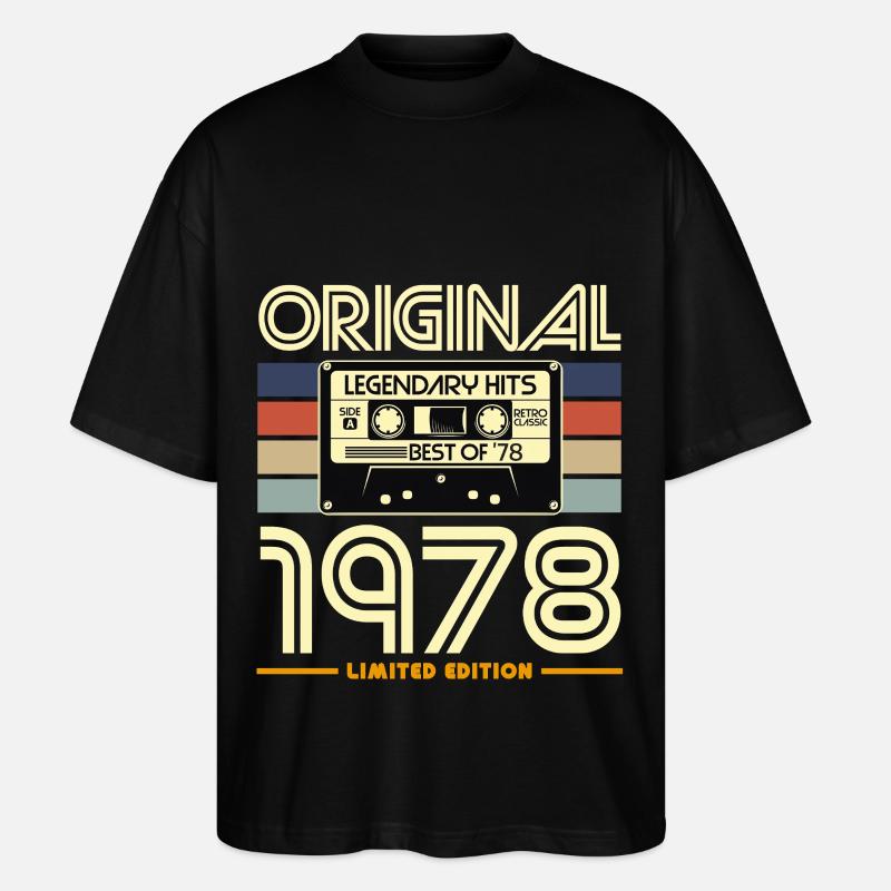 Original 1978 Cassette Rétro Édition - T-shirt bio Blaster 2.0 coupe oversize Stanley/Stella Unisexe - noir