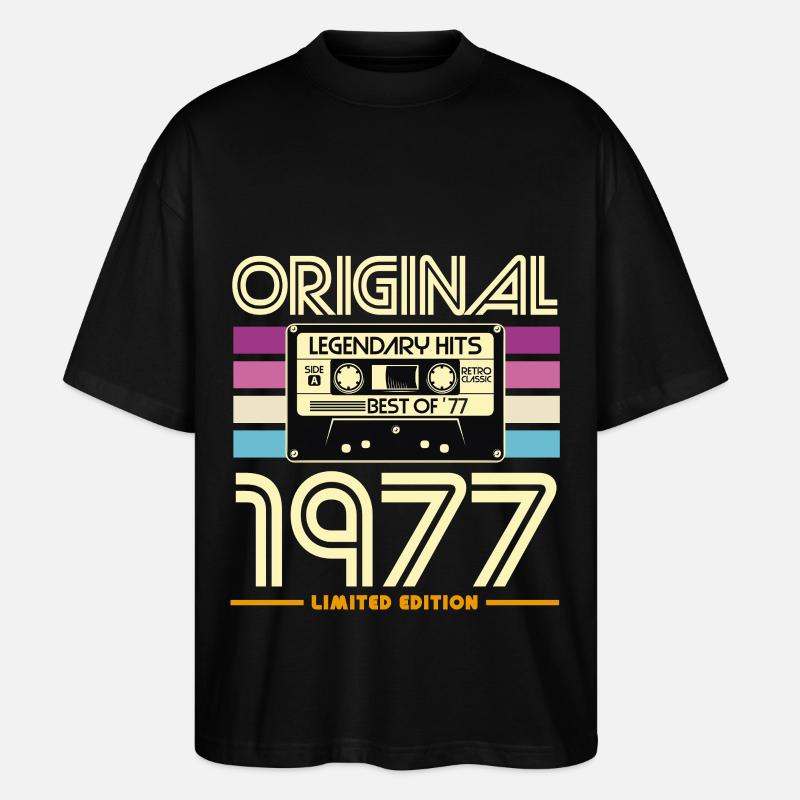 Original 1977 Cassette Rétro - T-shirt bio Blaster 2.0 coupe oversize Stanley/Stella Unisexe - noir