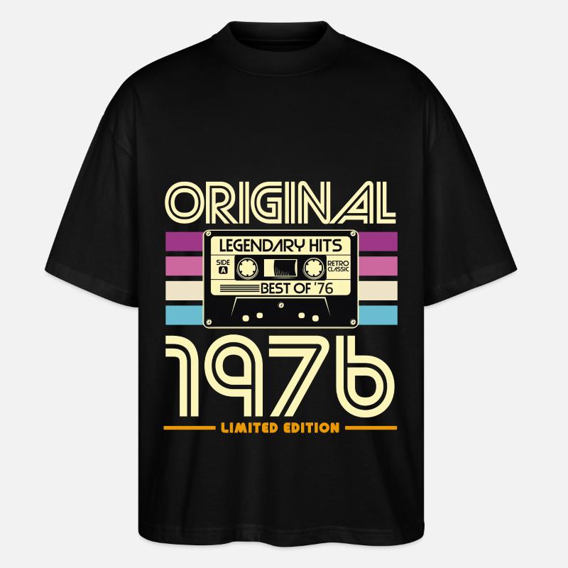 Kassette Retro 1976 Edition - Stanley/Stella Oversized Unisex Bio T-Shirt Blaster 2.0 - Schwarz