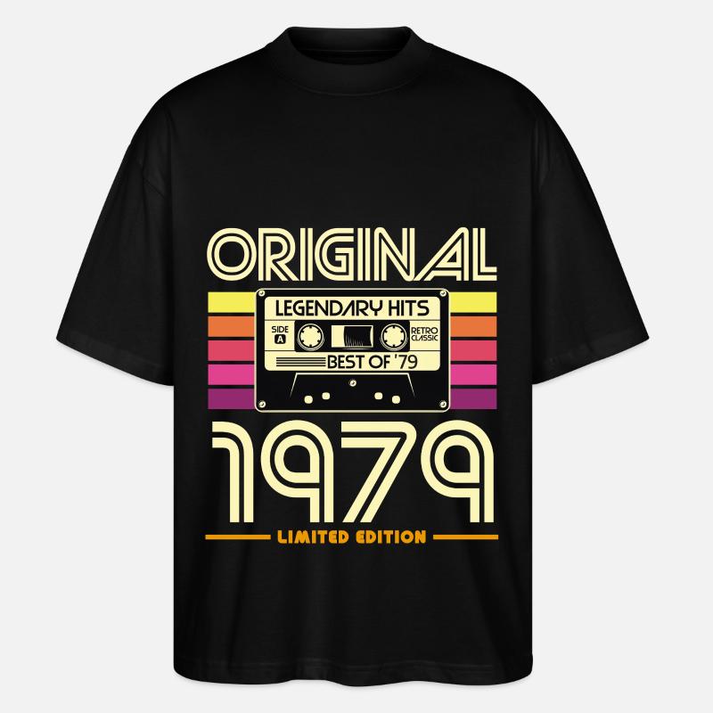 Original 1979 Cassette Retro - Stanley/Stella Oversized Unisex Organic T-shirt Blaster 2.0 - black