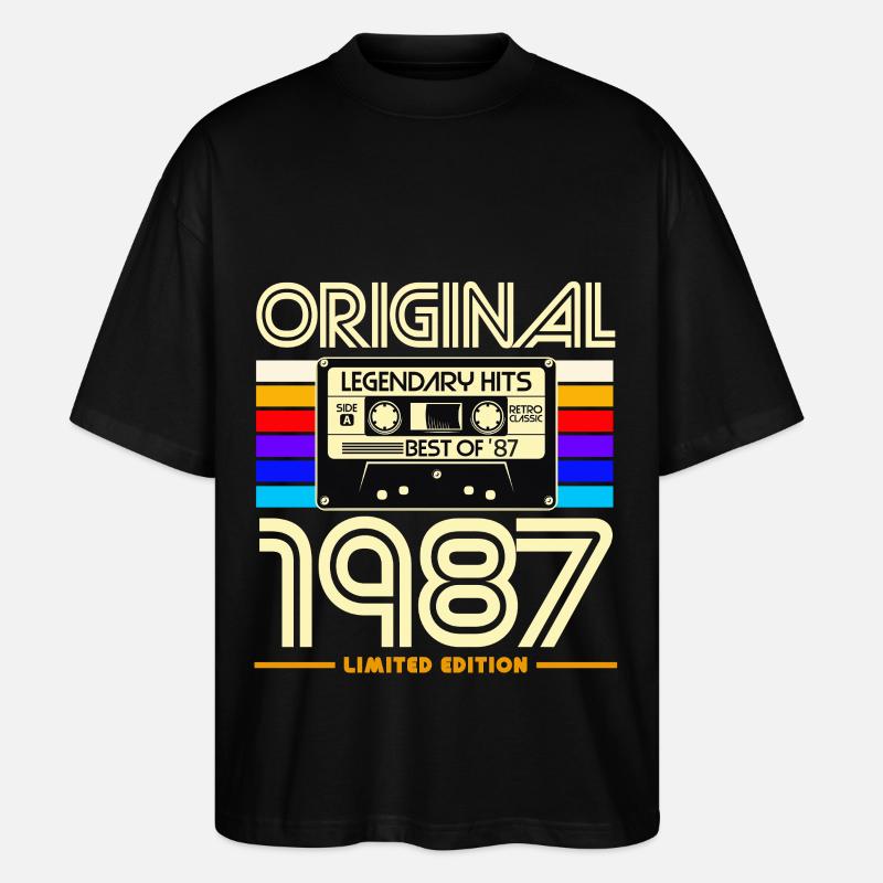 1987 Limited Edition Kassette - Stanley/Stella Oversized Unisex Bio T-Shirt Blaster 2.0 - Schwarz