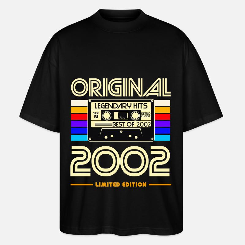 Original 2002 Cassette Retro - T-shirt bio Blaster 2.0 coupe oversize Stanley/Stella Unisexe - noir
