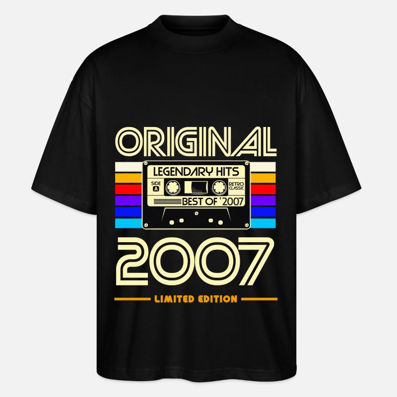 Original 2007: Hits rétro cassette - T-shirt bio Blaster 2.0 coupe oversize Stanley/Stella Unisexe - noir