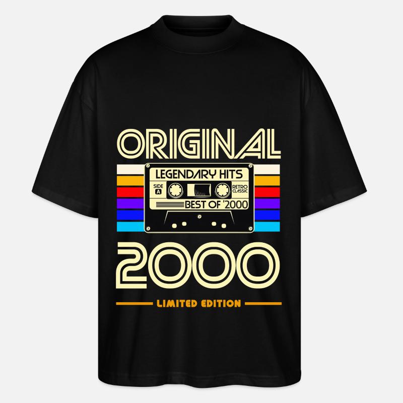 Original 2000 Nostalgia Cassette Limited - Stanley/Stella Oversized Unisex Organic T-shirt Blaster 2.0 - black