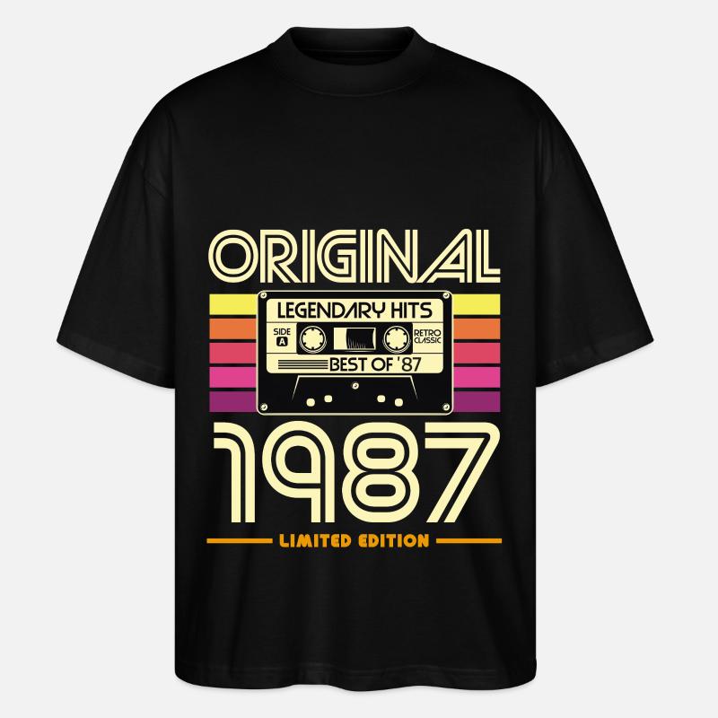 Original 1987 Cassette Retro - Stanley/Stella Oversized Unisex Organic T-shirt Blaster 2.0 - black