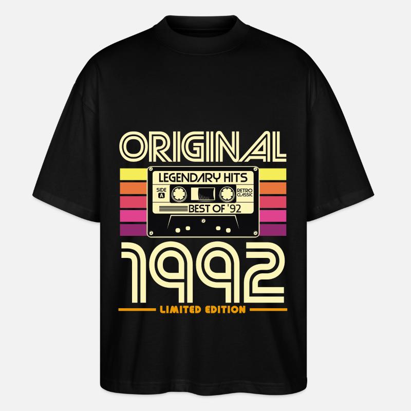 Original 1992 Cassette Retro - Stanley/Stella Oversized Unisex Organic T-shirt Blaster 2.0 - black