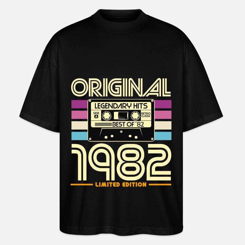 Original 1982 Retro Hits Cassette - T-shirt bio Blaster 2.0 coupe oversize Stanley/Stella Unisexe - noir