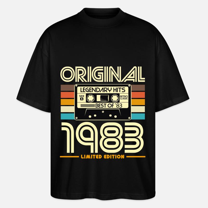 Originale Retro-Kassette von 1983 - Stanley/Stella Oversized Unisex Bio T-Shirt Blaster 2.0 - Schwarz