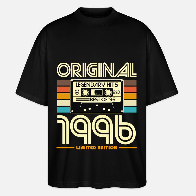 Originalkassette Retro von 1996 - Stanley/Stella Oversized Unisex Bio T-Shirt Blaster 2.0 - Schwarz
