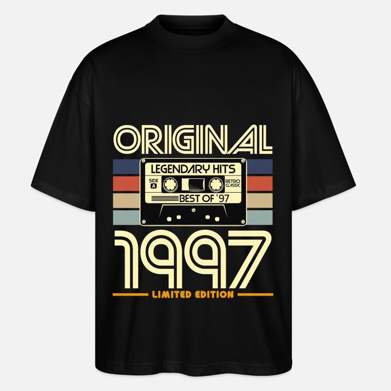 Original 1997 Cassette Retro - T-shirt bio Blaster 2.0 coupe oversize Stanley/Stella Unisexe - noir
