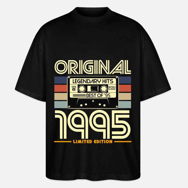 1995 Original Retro-Kassette - Stanley/Stella Oversized Unisex Bio T-Shirt Blaster 2.0 - Schwarz