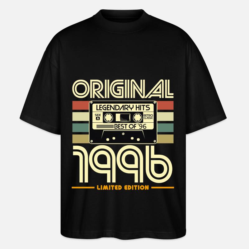 Original 1996 Cassette Nostalgie - T-shirt bio Blaster 2.0 coupe oversize Stanley/Stella Unisexe - noir
