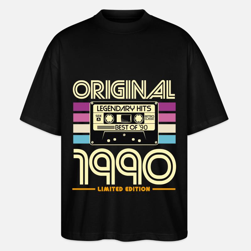 Original Hits 90er Kassette - Stanley/Stella Oversized Unisex Bio T-Shirt Blaster 2.0 - Schwarz