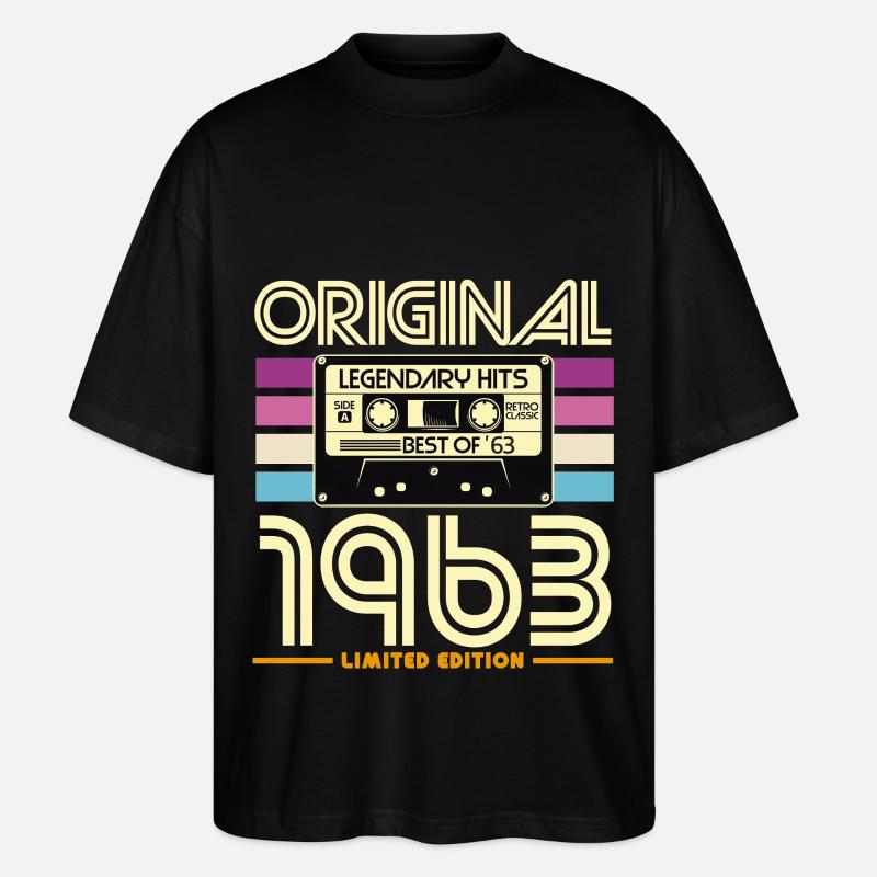 Cassette 1963 Édition Limitée - T-shirt bio Blaster 2.0 coupe oversize Stanley/Stella Unisexe - noir