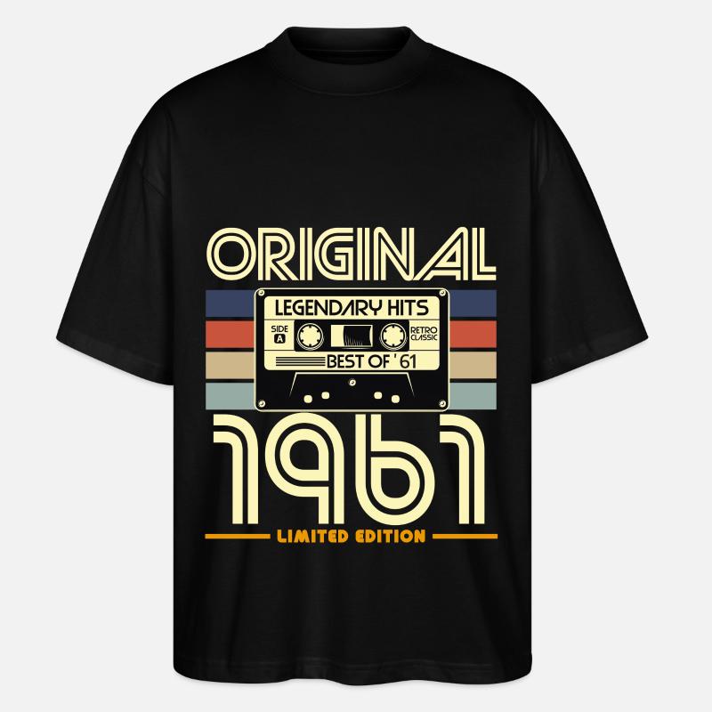 Original 1961 Retro Cassette Limited - T-shirt bio Blaster 2.0 coupe oversize Stanley/Stella Unisexe - noir