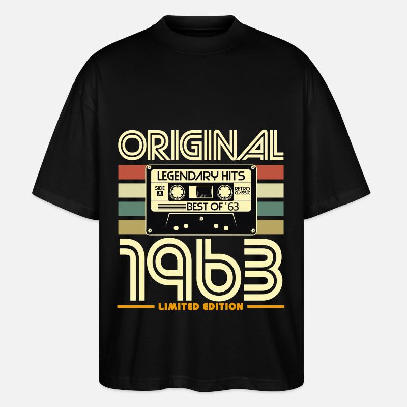 Cassette Retro 1963 Original - T-shirt bio Blaster 2.0 coupe oversize Stanley/Stella Unisexe - noir