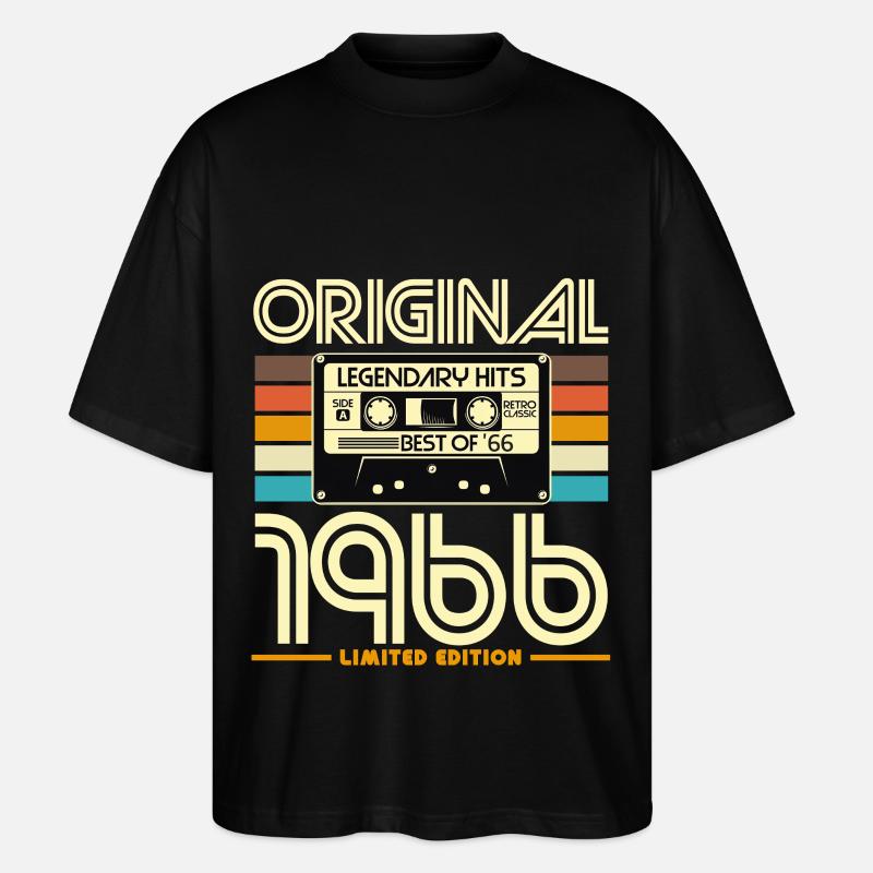 1966 Retro Legends Cassette - Stanley/Stella Oversized Unisex Organic T-shirt Blaster 2.0 - black