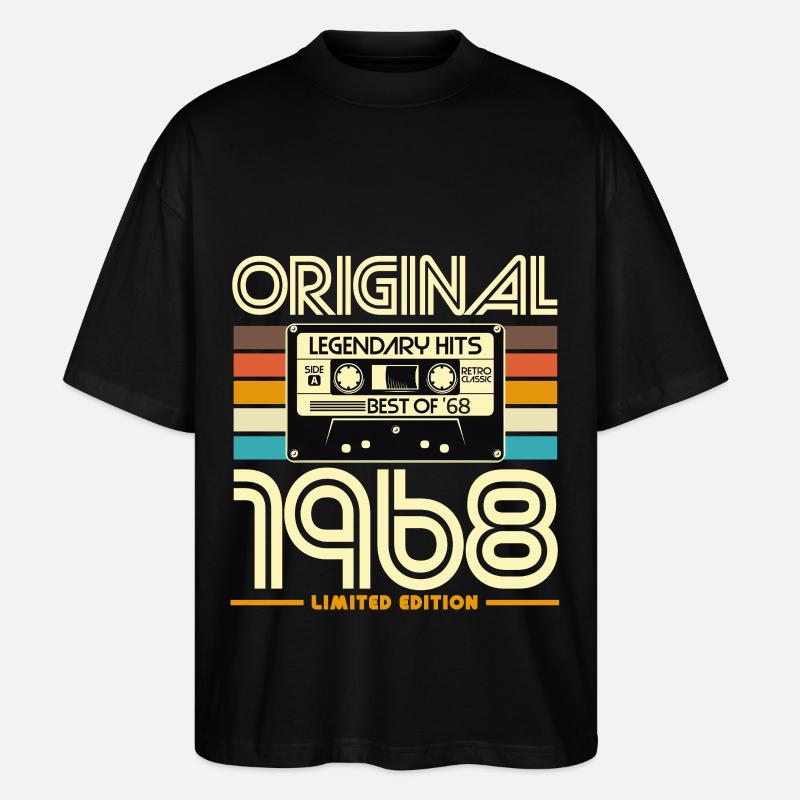 Originalkassette von 1968 Retro - Stanley/Stella Oversized Unisex Bio T-Shirt Blaster 2.0 - Schwarz
