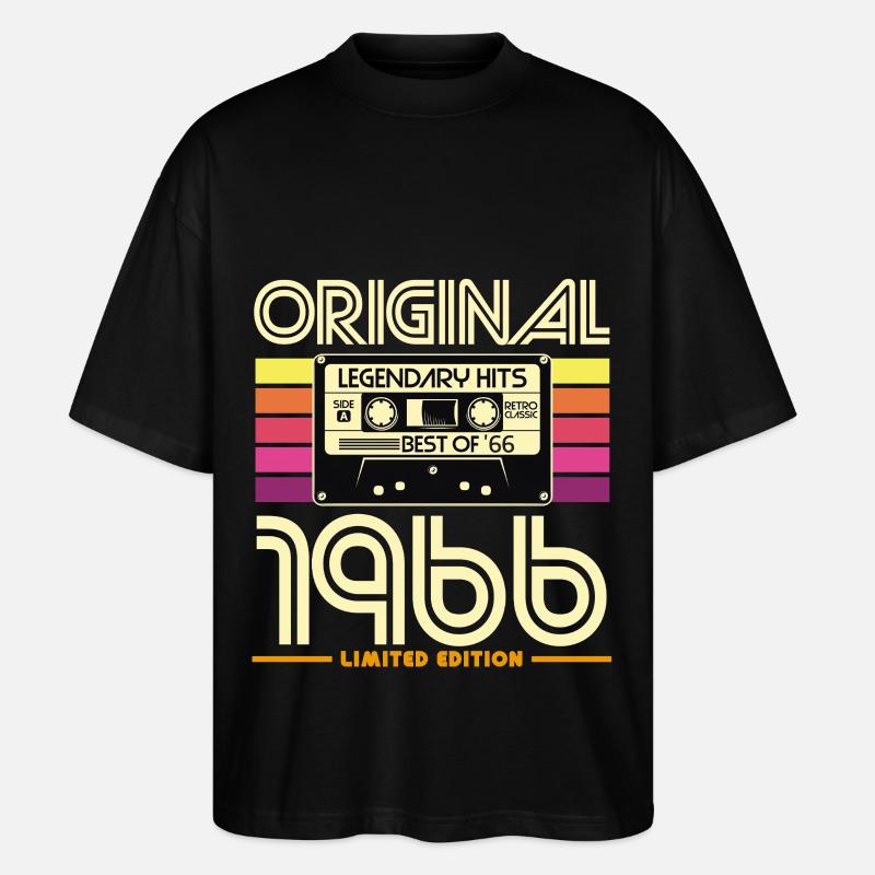 Original 1966 Cassette Retro - T-shirt bio Blaster 2.0 coupe oversize Stanley/Stella Unisexe - noir