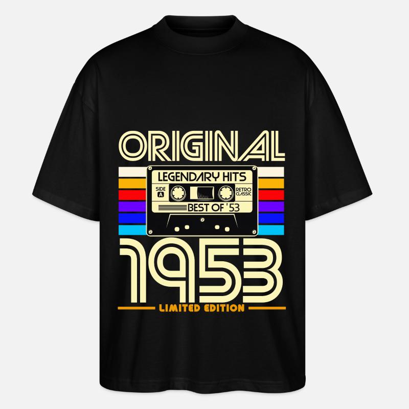 Original 1953 Cassette Rétro - T-shirt bio Blaster 2.0 coupe oversize Stanley/Stella Unisexe - noir