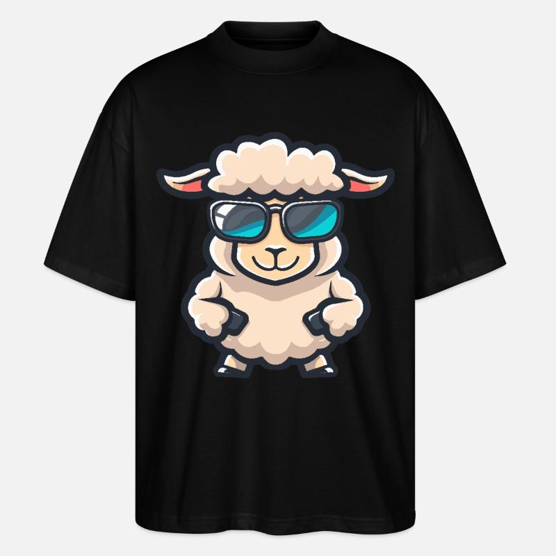 Schaf Cool Comic - Stanley/Stella Oversized Unisex Bio T-Shirt Blaster 2.0 - Schwarz