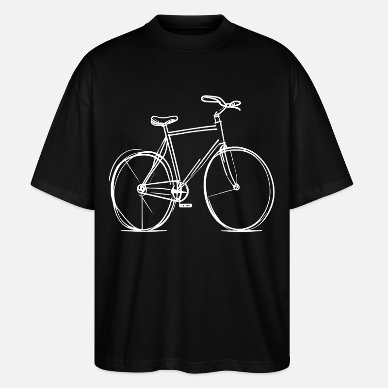 Bicycle line drawing - Stanley/Stella Oversized Unisex Organic T-shirt Blaster 2.0 - black