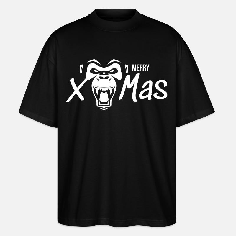 Merry X Mas Gorilla - Stanley/Stella Oversized Unisex Bio T-Shirt Blaster 2.0 - Schwarz