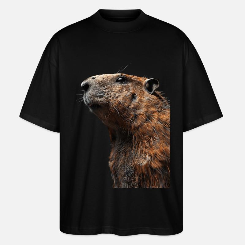 Murmeltier - Stanley/Stella Oversized Unisex Bio T-Shirt Blaster 2.0 - Schwarz