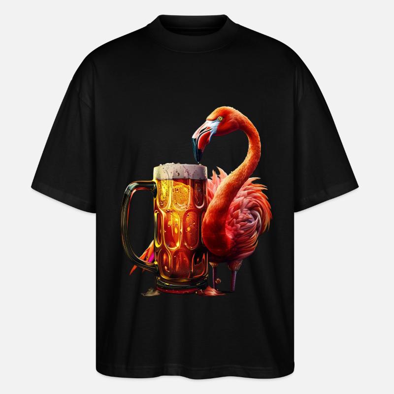 Flamingo - Stanley/Stella Oversized Unisex Bio T-Shirt Blaster 2.0 - Schwarz