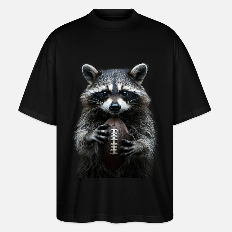 Waschbär - Stanley/Stella Oversized Unisex Bio T-Shirt Blaster 2.0 - Schwarz