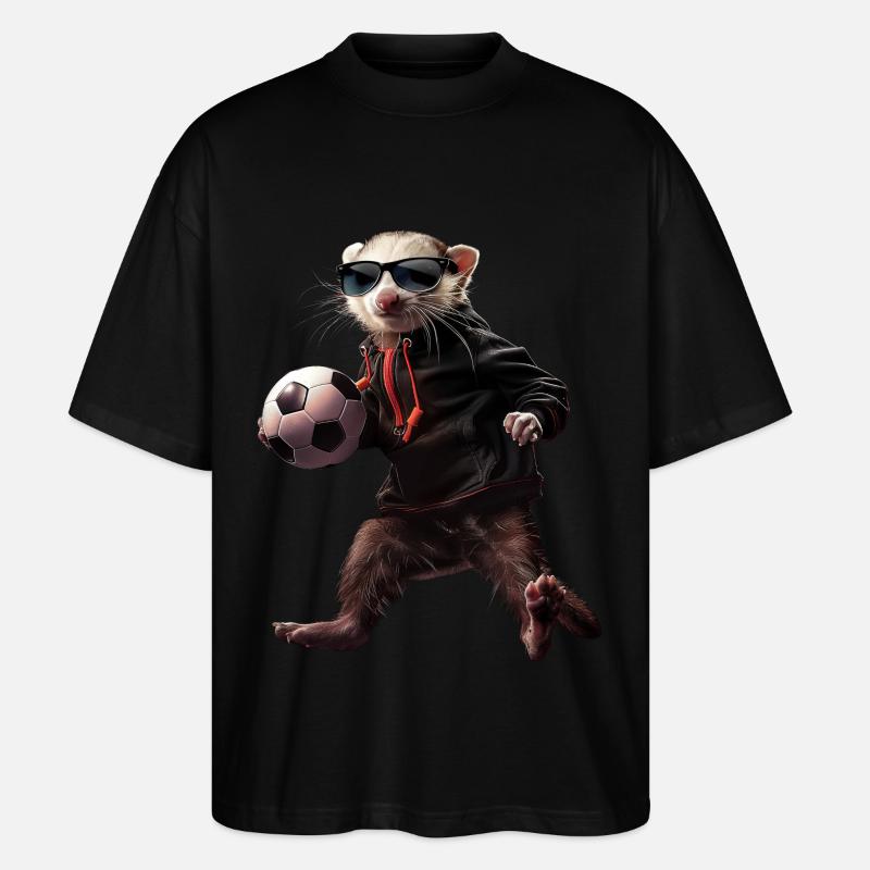 Frettchen - Stanley/Stella Oversized Unisex Bio T-Shirt Blaster 2.0 - Schwarz