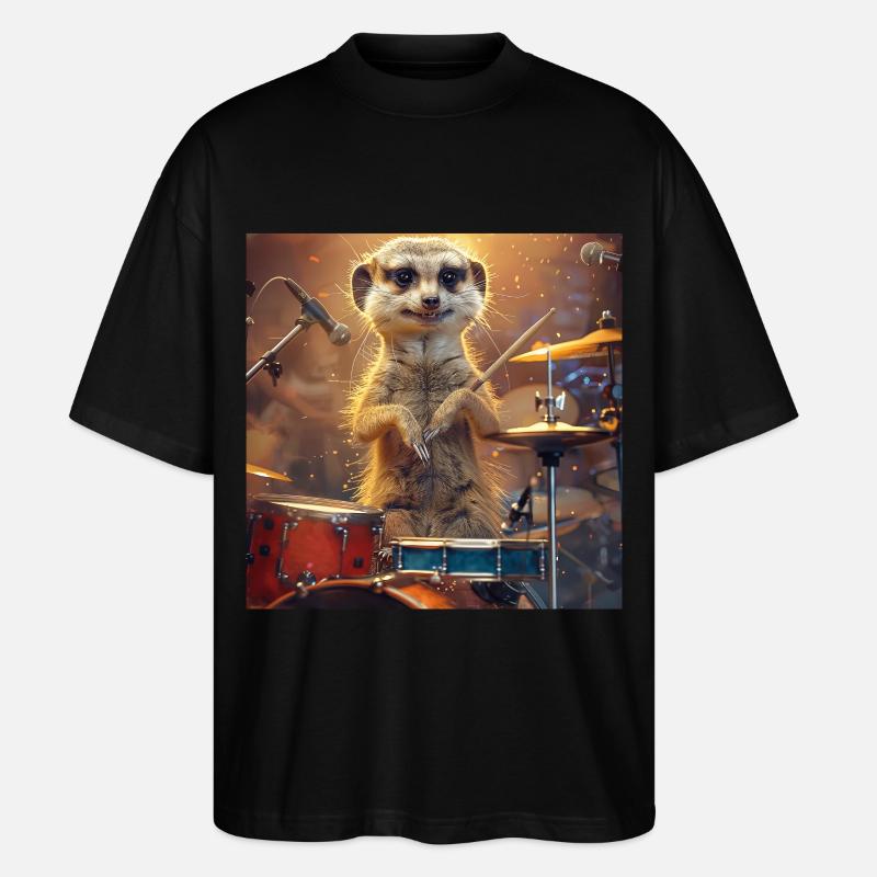 Erdmännchen - Stanley/Stella Oversized Unisex Bio T-Shirt Blaster 2.0 - Schwarz