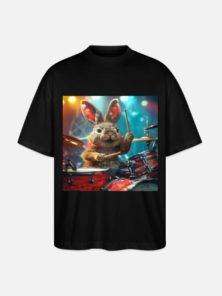 Rabbit - Stanley/Stella Oversized Unisex Organic T-shirt Blaster 2.0 - black